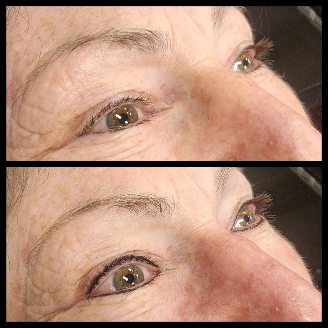 Eyeliner top and bottom. By Kat