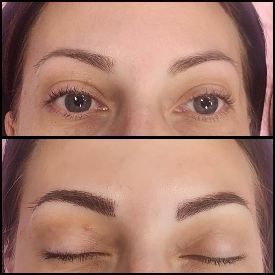 Microblading before and after. By Kat