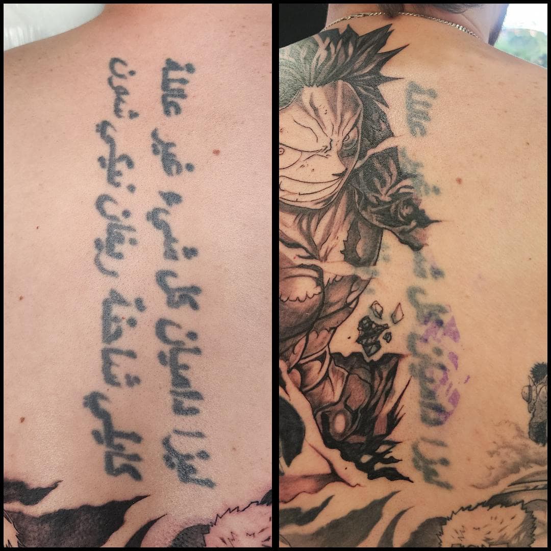 Tattoo removal for a cover up to be done. By Kat