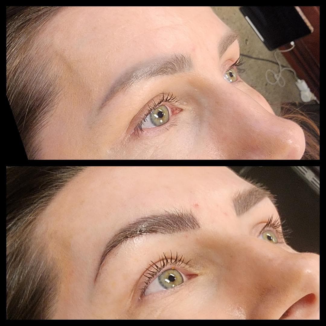 Microblading before and after. By Kat