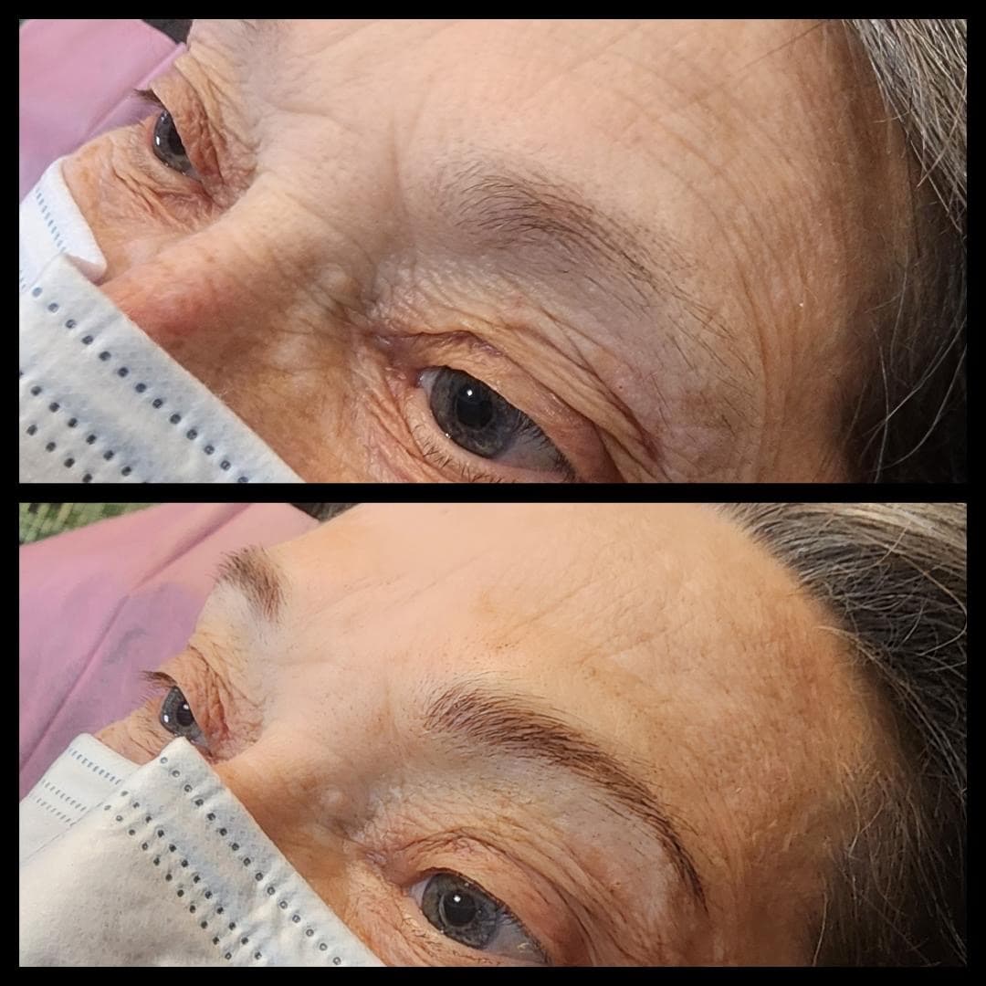 Microblading brows, giving her a nice natural look. By Kat